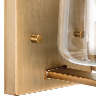 Calais 5" 1-Light Vintage Brass Clear Glass Bath Vanity Light