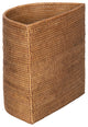 Loma Handwoven Half-Moon Rattan Waste Basket, Honey Brown, Honey-Brown