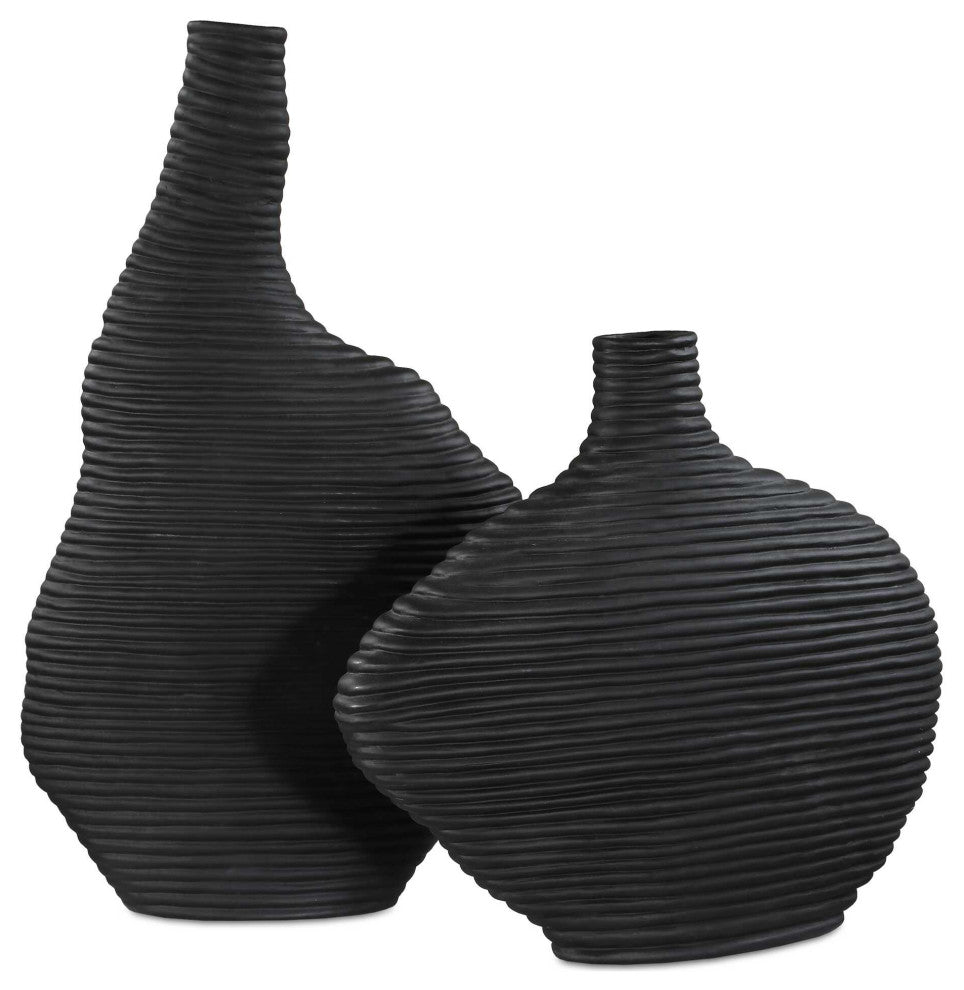 Uttermost Duostacked Black Vases Set of 2