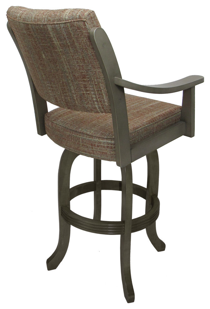 Casa Swivel Wood Stool on Melina Base, Watusi Madder - Asian Grey, 26"