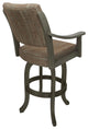 Casa Swivel Wood Stool on Melina Base, Watusi Madder - Asian Grey, 26"