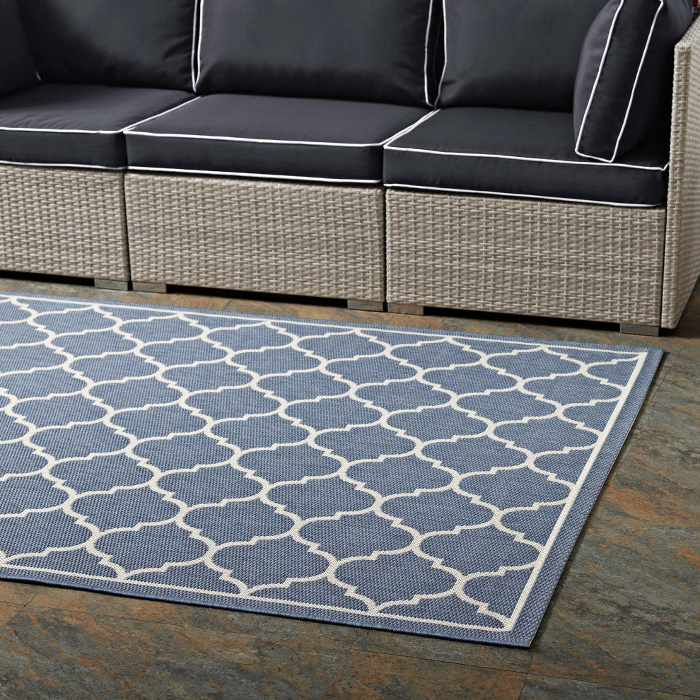 Avena Moroccan Quatrefoil Trellis 8x10 Indoor and Outdoor Area Rug R-1137A-810