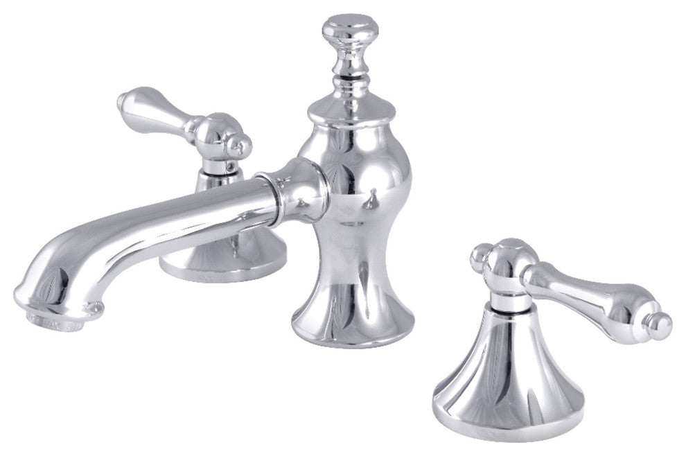 Kingston Brass Widespread Bathroom Faucet With Brass Pop-Up, Polished Chrome