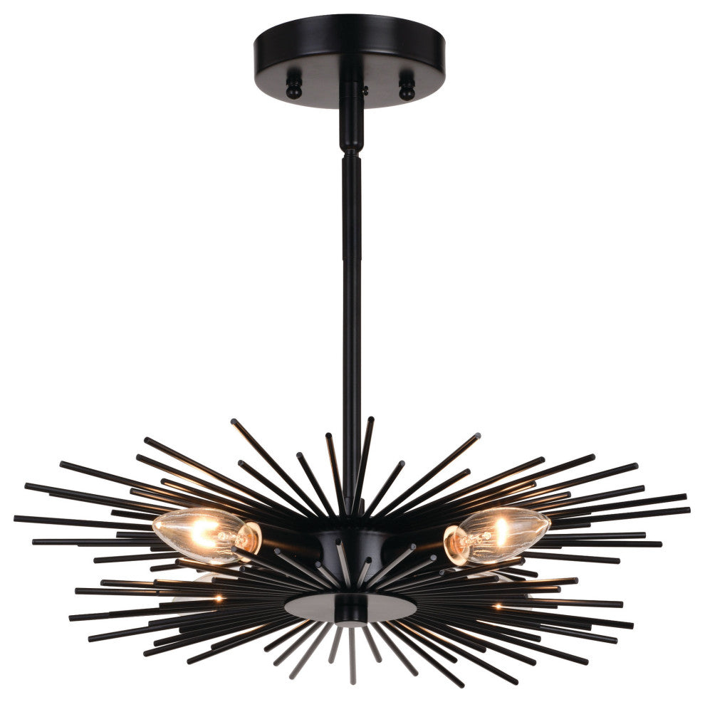 Vaxcel Lighting C0227 Nikko 4 Light 16"W Semi-Flush Ceiling - Matte Black