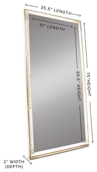 Diamond Collection Radiant Premium Illuminated Crystal Floor Mirror