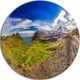 Arctic Sea And Green Mountains, Landscape Round Wall Art, 38"