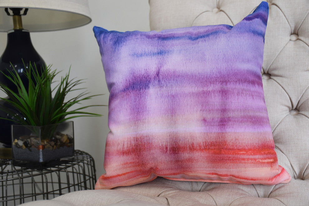 26" Sunset Beauty Multi Color Stripe Print Decorative Throw Pillow