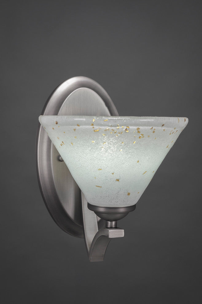Zilo Wall Sconce, Graphite, 7" Gold Ice Glass