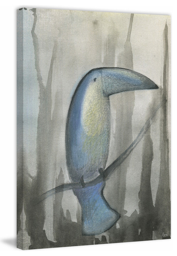 "Blue Toucan" Painting Print on Wrapped Canvas, 20"x30"