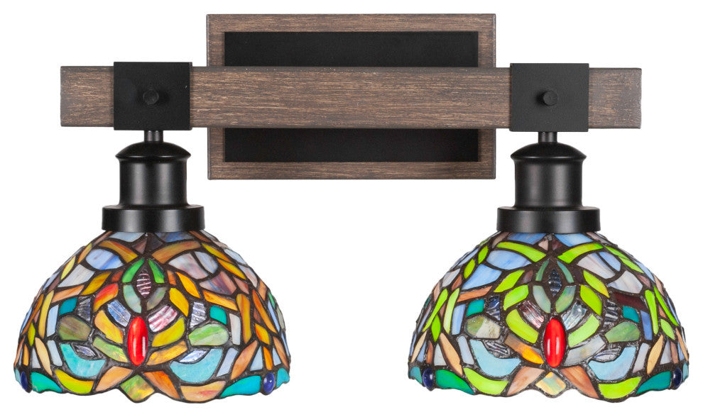 Tacoma 2-Light Bath Bar, Kaleidoscope Art