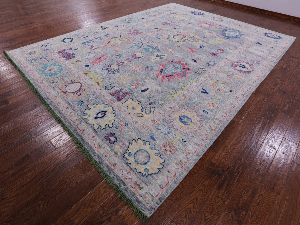 Turkish Oushak Handmade Wool Rug 10' 3" X 13' 9" - Q14777