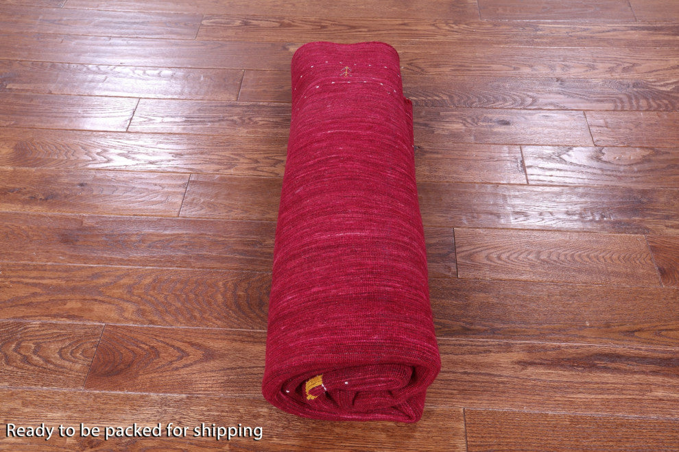 6' Round Hand Knotted Persian Gabbeh Wool Rug - Q15211