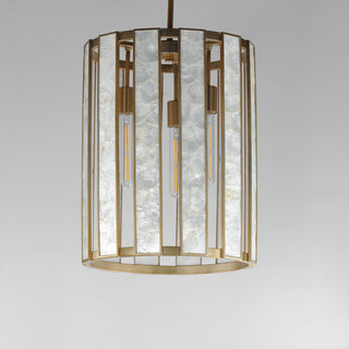 Maxim 12802 Miramar 3 Light 15"W Pendant - Capiz / Natural Aged Brass