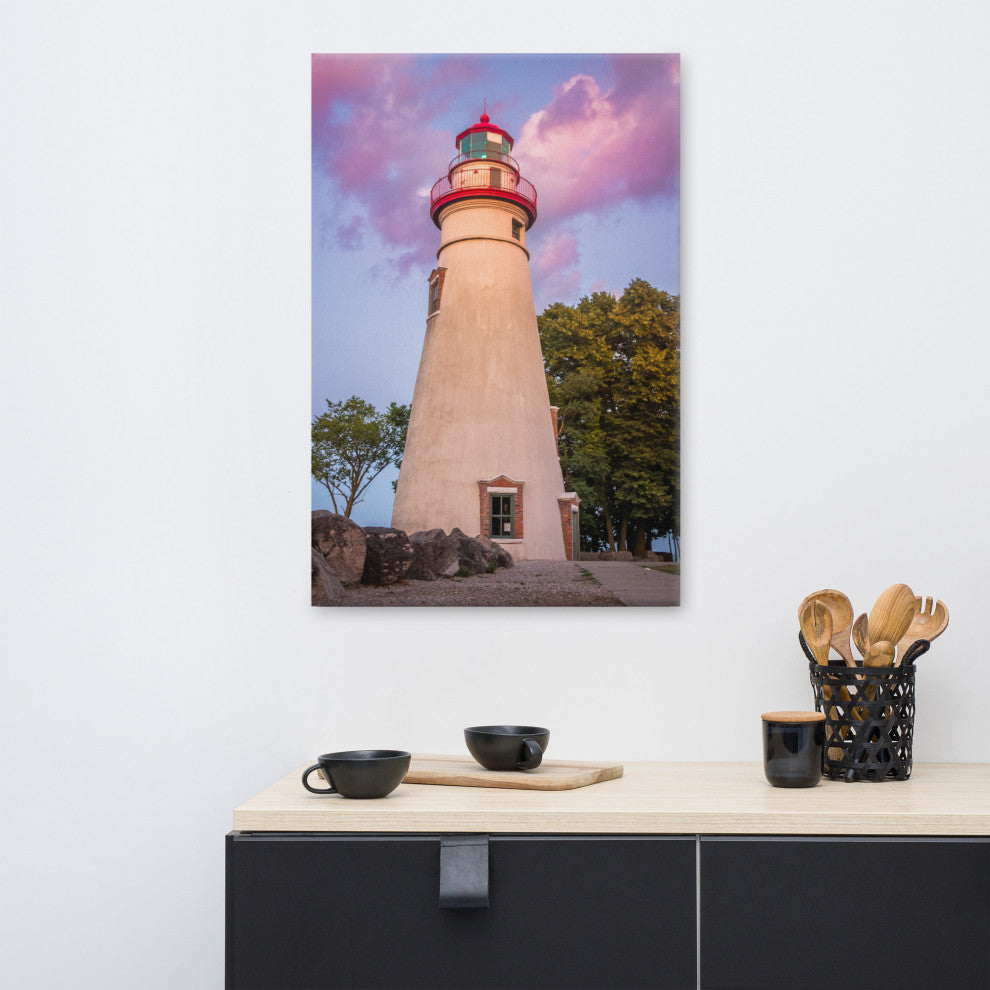 Marblehead Lighthouse at Sunset Coastal Landscape Canvas Prints, 24" X 36"