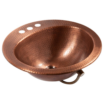 Bell 19" Drop-In Bathroom Sink in Copper