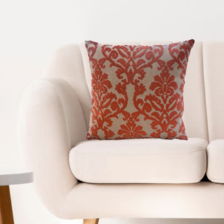Plutus Fire Ridge Orange Floral Luxury Throw Pillow, Double Sided 26"x26"