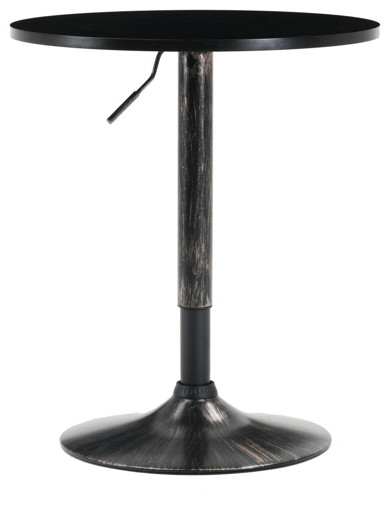 Adjustable Metal Bar Table, Golden Base, 24" Round