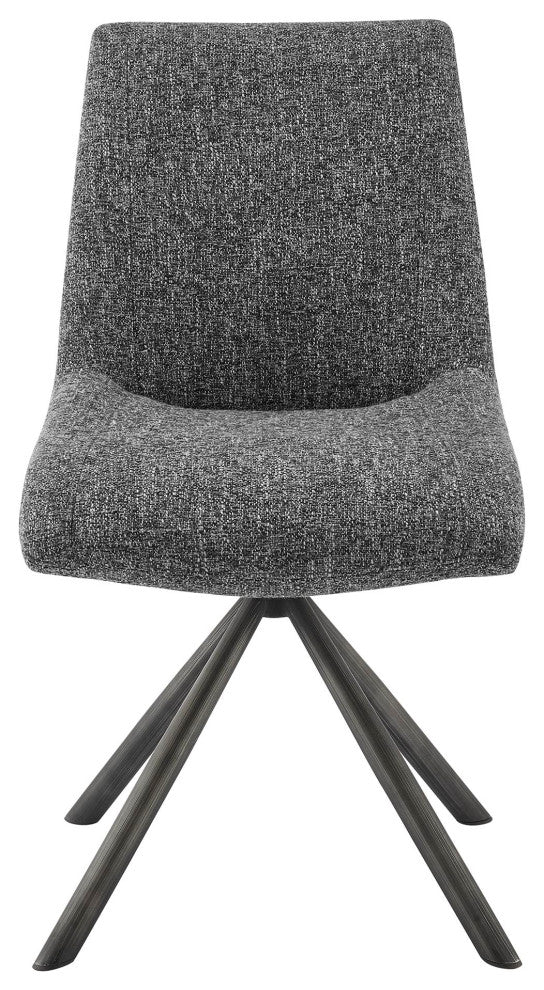 Viona Fabric Swivel Dining Side Chair, Set of 2, Blazer Dark Gray