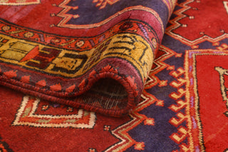 Fine Vintage Distressed Tansu Burgundy/Navy Runner, 3'10x9'10