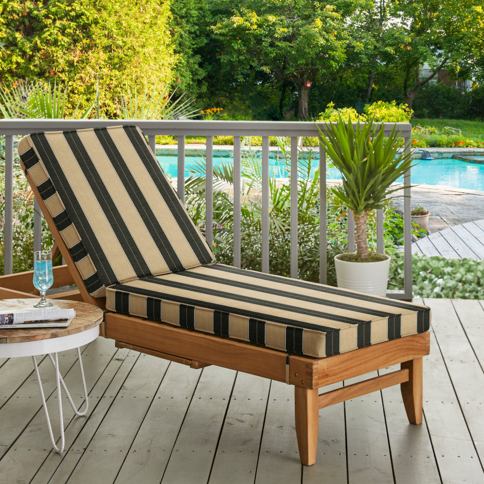 Mozaic Home Berenson Tuxedo Outdoor/Indoor Chaise Lounge Cushion 78x21x3"