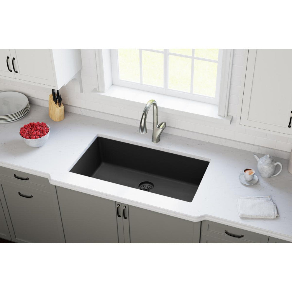 LKPDQD1CH Elkay Quartz Perfect Drain 3-1/2" Polymer Disposer Flange, Charcoal