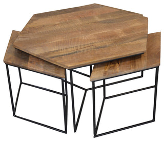 Rose 4-Piece Occasional Table Set in Modern Natural Finish on Solid Wood