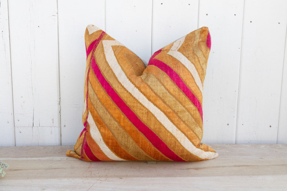 Lehrya Silk Phulkari Pillow