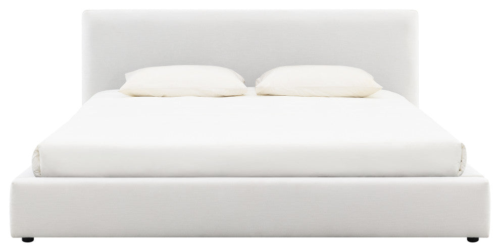 Luxe Upholstered King Bed, White