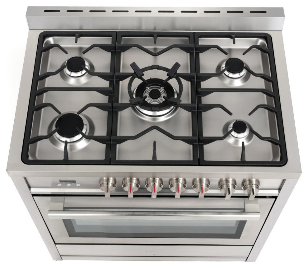 2-Piece Kitchen, 30" Dual Fuel Range and 30" Wall Mount Range Hood