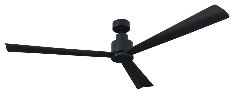 52 in. Modern Ceiling Fan with Reversible DC Motor,Six Speeds,Black