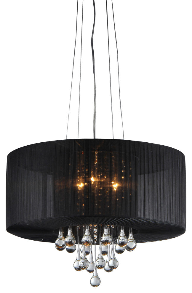 Ivan 24" 3-Light Black Finish Chandelier With Light Kit