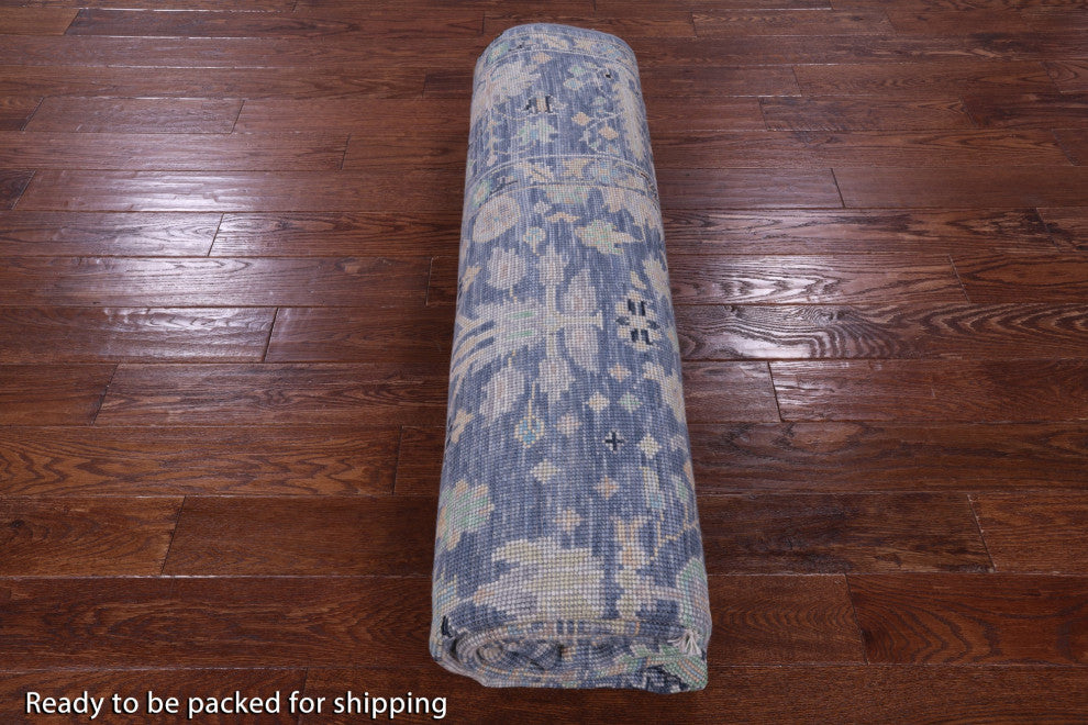 8' Square Handmade Turkish Oushak Wool Rug - Q15596
