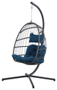 Outdoor Patio Wicker Swing Chair Hanging With Cushion