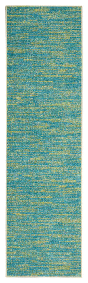 Nourison Essentials 2' x 6' Blue Green Outdoor Area Rug