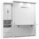 Lumina Queen Murphy Bed with Desk and Storage Cabinet (91W) in White