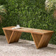 GDF Studio Esme Outdoor Acacia Wood Bench, Teak Finish