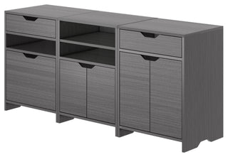 Nova 3-Pc Storage Cabinet Set, Charcoal