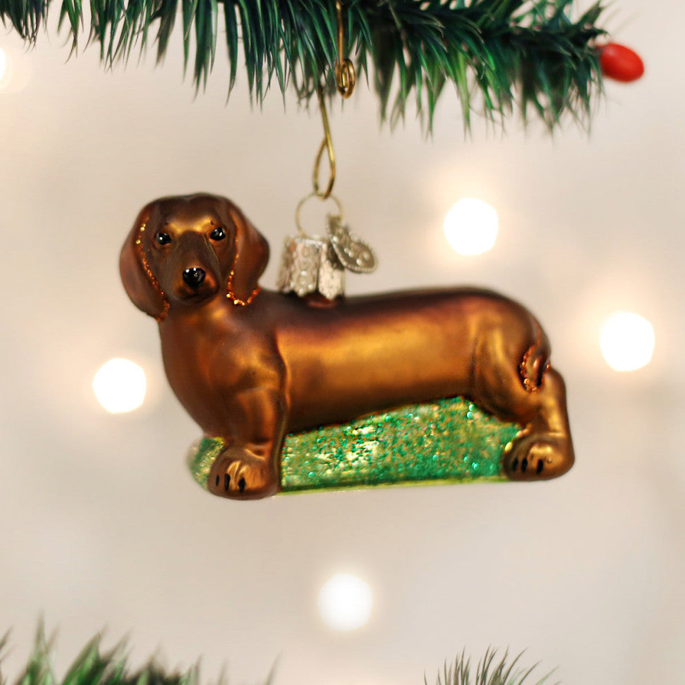 Old World Christmas Hanging Glass Ornament, Dachshund