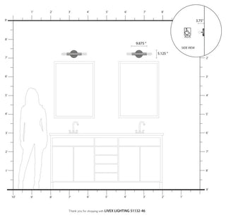 Copenhagen 2 Light Black Chrome ADA Sconce