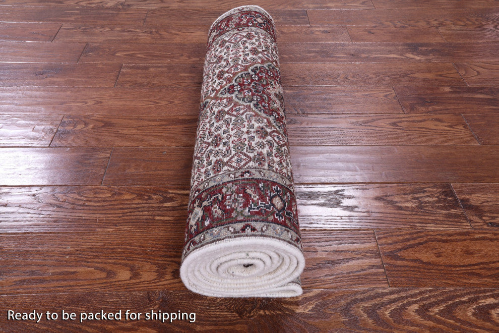 2' 7" X 10' 3" Runner Wool & Silk Persian Tabriz Hand Knotted Rug - Q13026