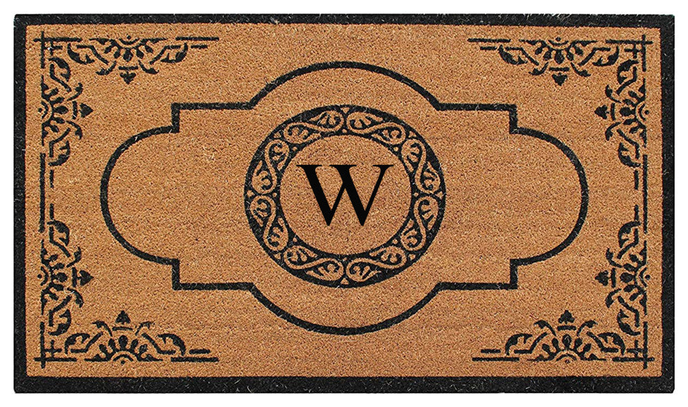 Abrilina Heavy Weight Outdoor Entryway Monogrammed Double Doormat 36"X72", W