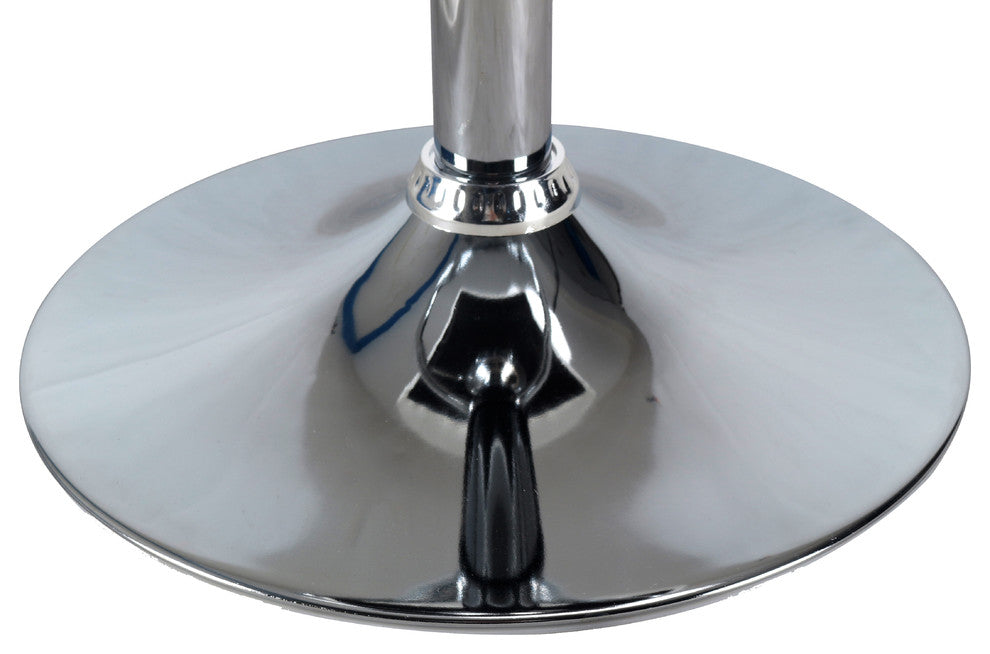 Darien Industrial  High Back Upholstered Bar Stool in Chrome and White