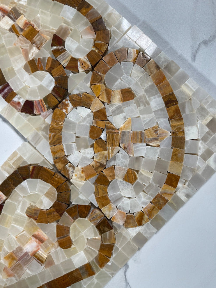 Marble Mosaic Border Listello Tile Everlasting Onyx White 4.7x15.7, 1 piece