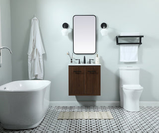 Home Living 19" Midcentury Modern Walnut-Light Bathroom Vanity