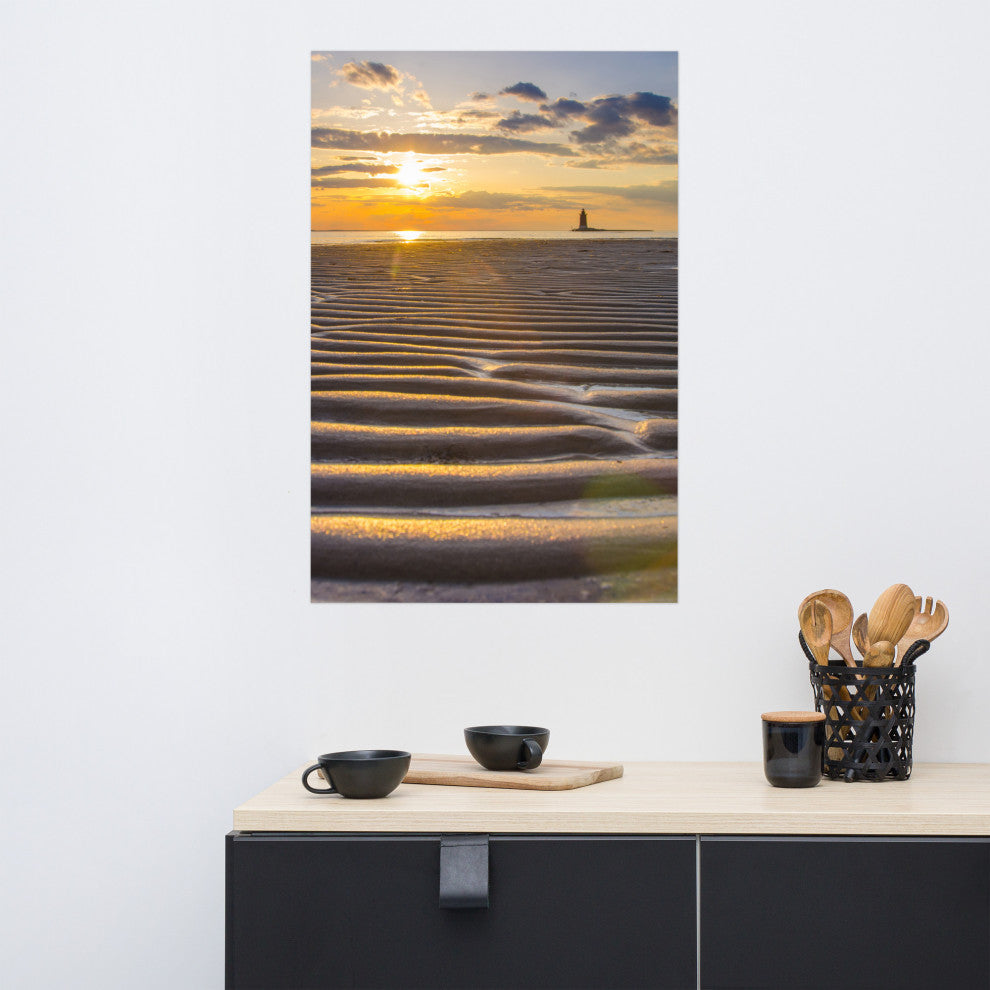 Sandbars Landscape Photograph, Beach Unframed Wall Art Print, 24" X 36"