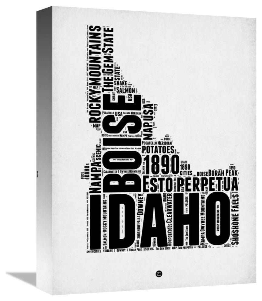 "Idaho Word Cloud 2" Fine Art Print