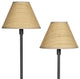 Polly Floor Lamp, Blackened Brass With Rattan Shade