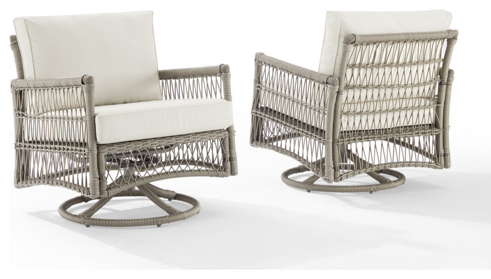 Thatcher 2Pc Wicker Swivel Rocker Outdoor Chair Set