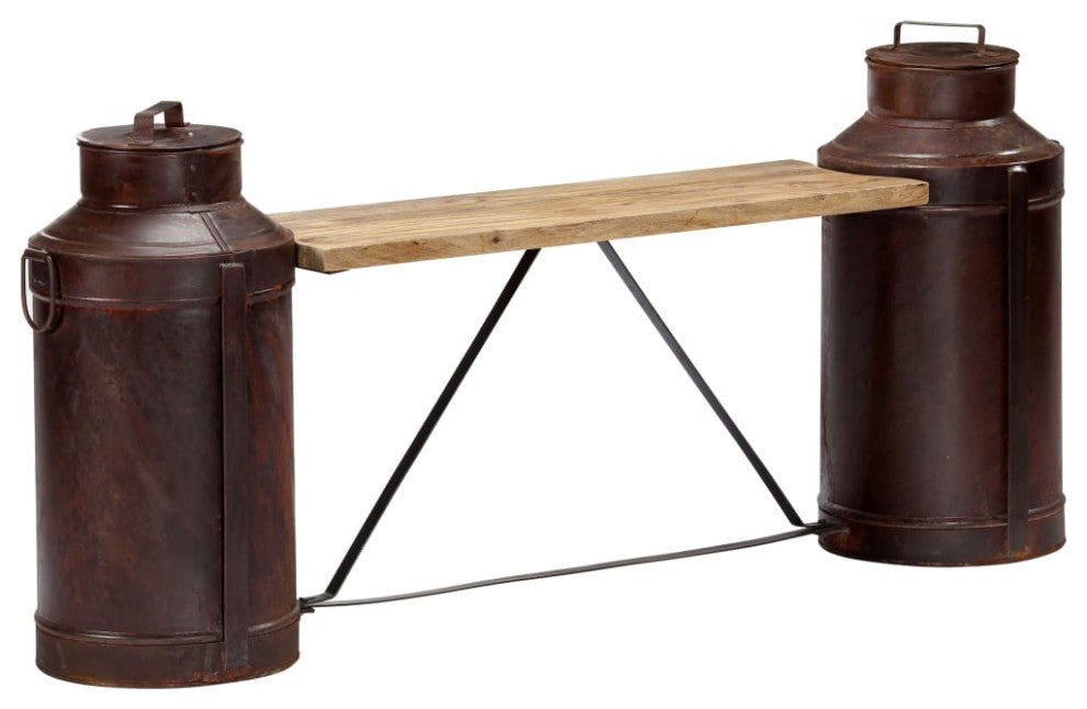 Vidaxl Milk Bottle Bench 59.1"x13"x25.2" Solid Mango Wood