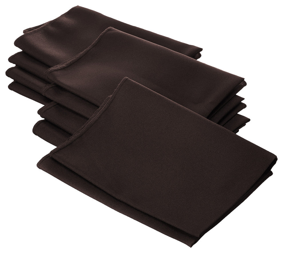 LA Linen Pack-10 Polyester Poplin Napkin 18 by 18", Brown